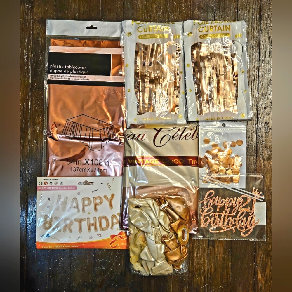 Rose Gold 21st Birthday Party Supplies Set
